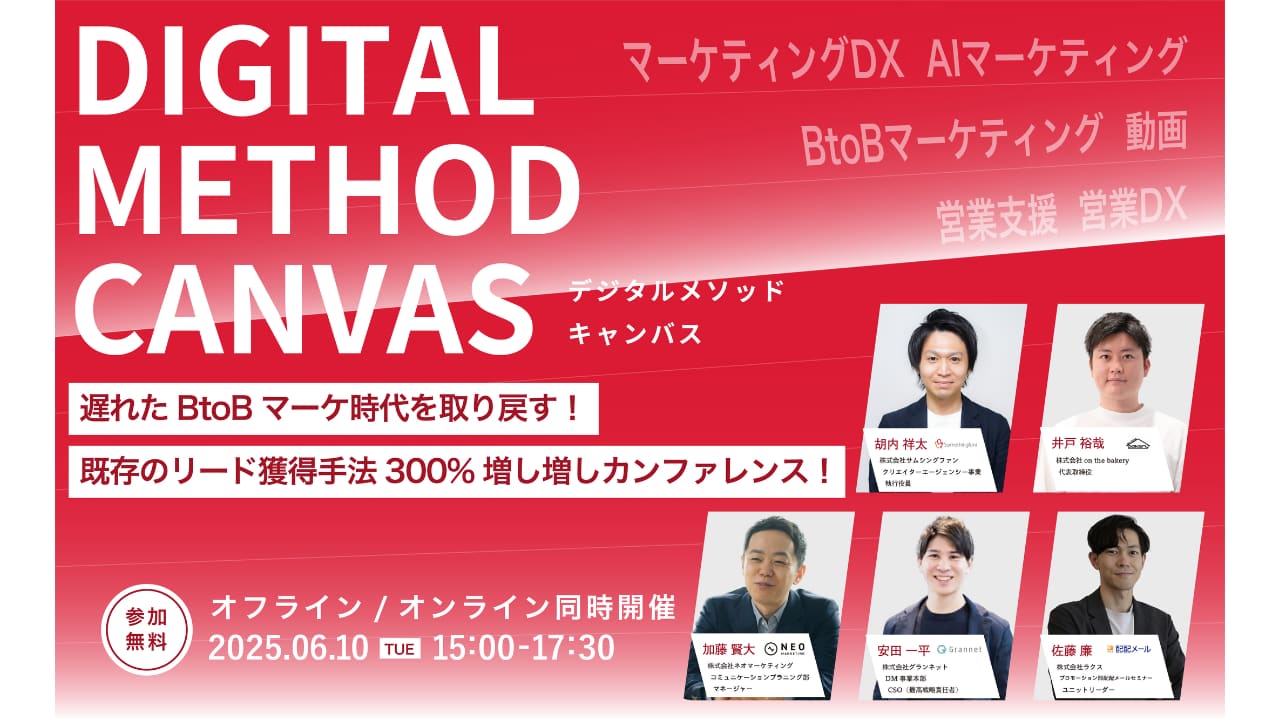 Digital Method Canvas｜遅れたBtoBマーケ時代を取り戻す！既存のリード獲得手法300%増し増しカンファレンス！｜2025.06.10開催｜ネオマーケティング