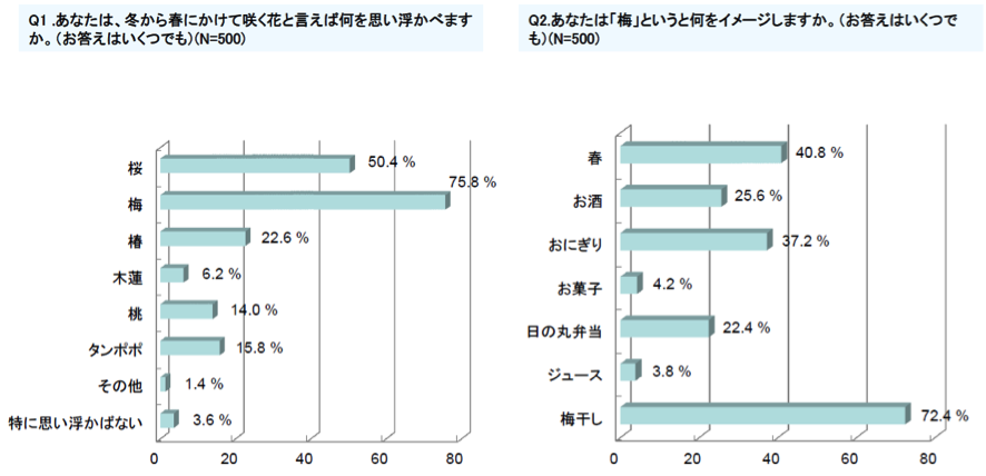 春の花といえば、やっぱりあの花…梅に関する意識調査