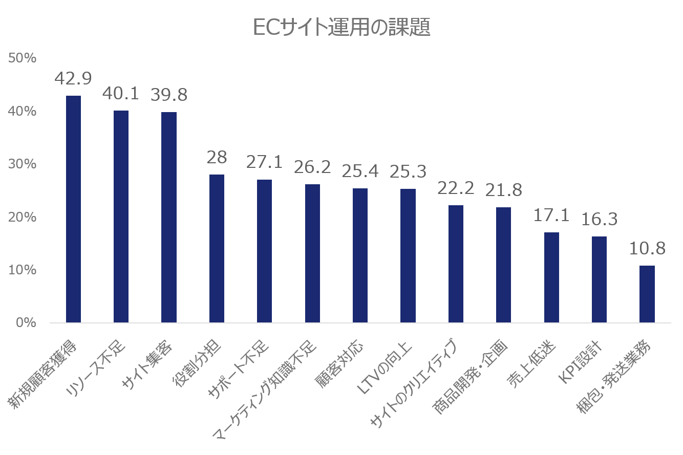 ECサイト運用をしていく上で感じている課題