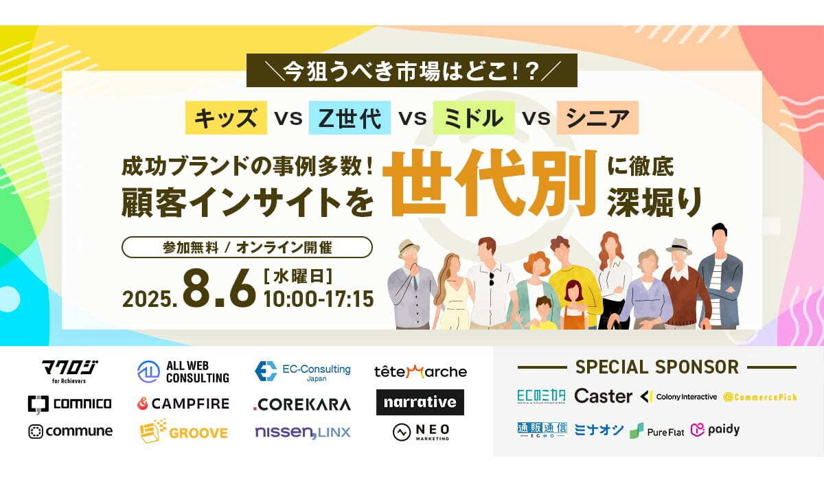 キッズ・Z世代・ミドル・シニア ～成功ブランドの事例多数！顧客インサイトを世代別”に徹底深堀り～